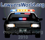 Police car with flashing lights  animation from LawyersWorld.org  San Francisco illustrator Cat Wong, graphics illustrator San Francisco, USA , copy right 2010 animation